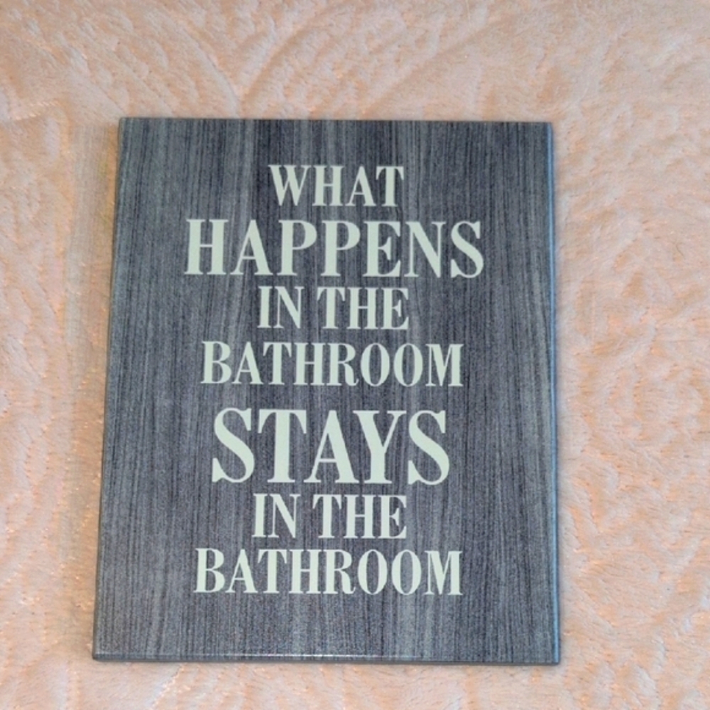 NEW! 8x10 Gray Bathroom Wall Art Decor